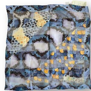 Cynthia MacCollum Hand Painted 100% Silk Scarf Python Blue Hang the Moon Tags